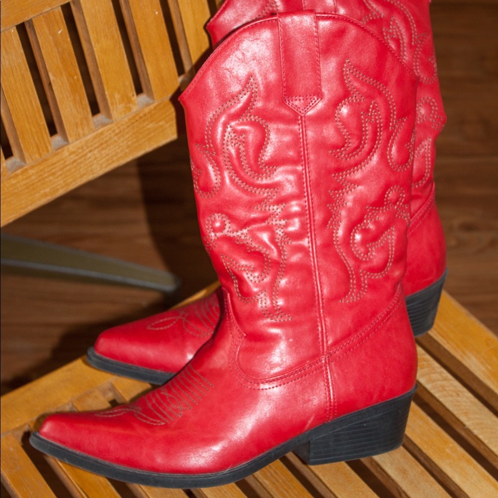 Red cowboy boots